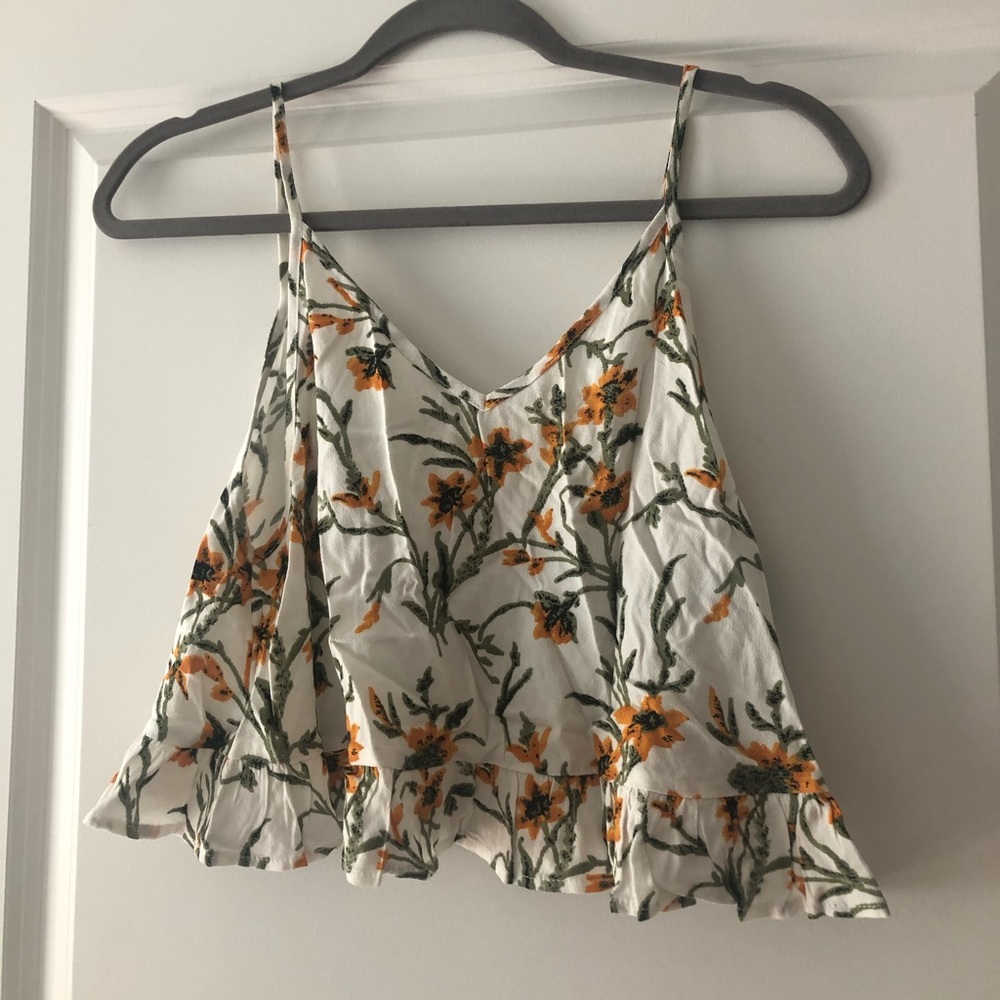 YELLOW FLORAL CROP TOP